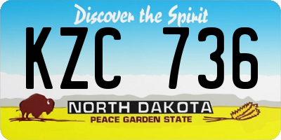 ND license plate KZC736
