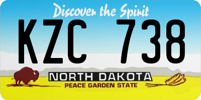 ND license plate KZC738