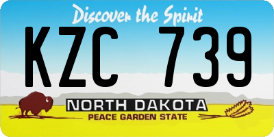 ND license plate KZC739