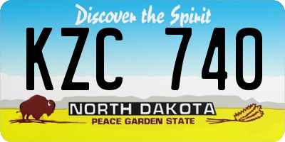 ND license plate KZC740