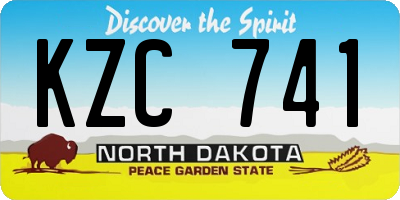ND license plate KZC741