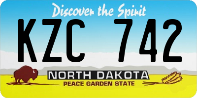 ND license plate KZC742