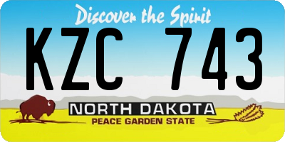ND license plate KZC743