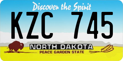 ND license plate KZC745
