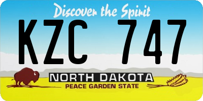 ND license plate KZC747