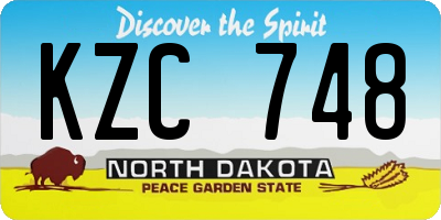 ND license plate KZC748