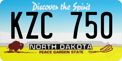 ND license plate KZC750