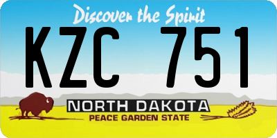 ND license plate KZC751