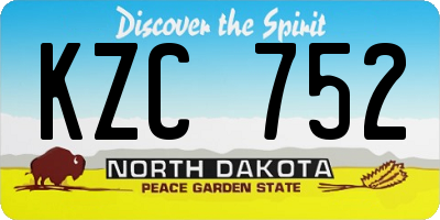ND license plate KZC752