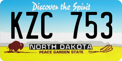 ND license plate KZC753