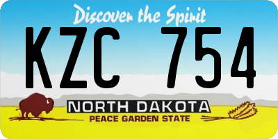 ND license plate KZC754