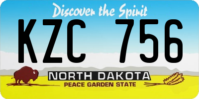 ND license plate KZC756