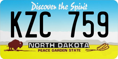 ND license plate KZC759