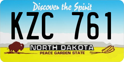 ND license plate KZC761