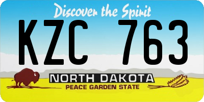 ND license plate KZC763