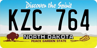 ND license plate KZC764