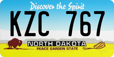 ND license plate KZC767