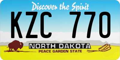 ND license plate KZC770