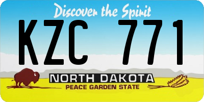 ND license plate KZC771