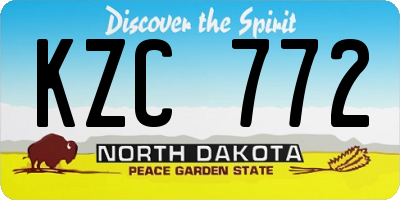 ND license plate KZC772
