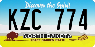 ND license plate KZC774