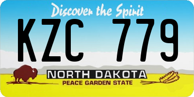 ND license plate KZC779