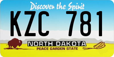 ND license plate KZC781