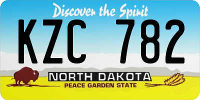 ND license plate KZC782