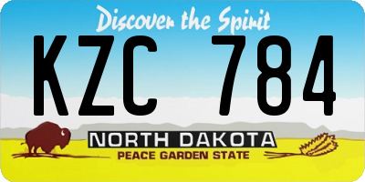 ND license plate KZC784