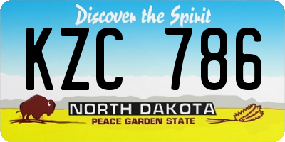 ND license plate KZC786