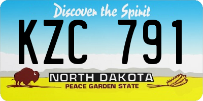 ND license plate KZC791