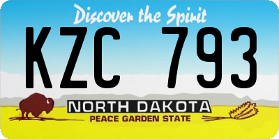 ND license plate KZC793
