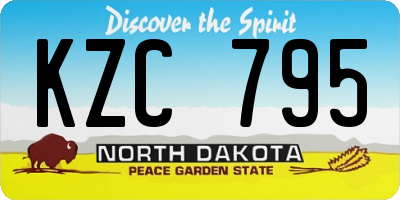 ND license plate KZC795