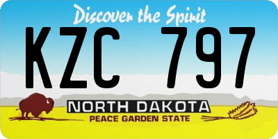 ND license plate KZC797