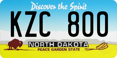 ND license plate KZC800