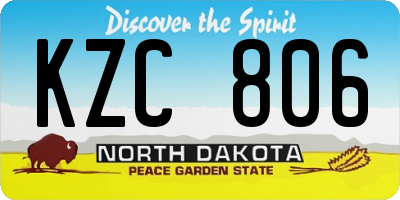 ND license plate KZC806