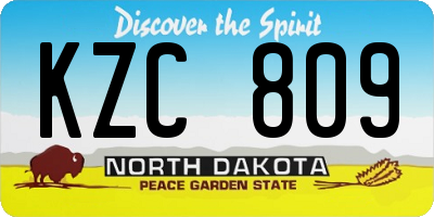 ND license plate KZC809
