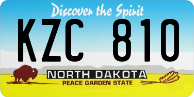 ND license plate KZC810