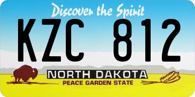 ND license plate KZC812