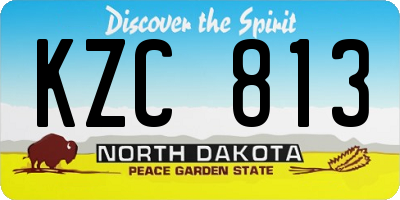 ND license plate KZC813