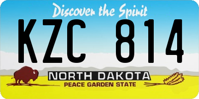 ND license plate KZC814