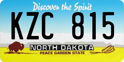 ND license plate KZC815