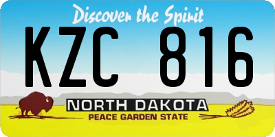 ND license plate KZC816