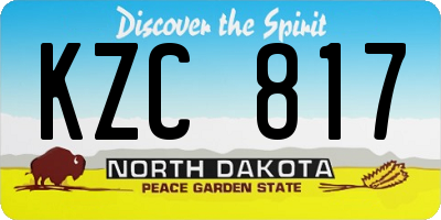 ND license plate KZC817