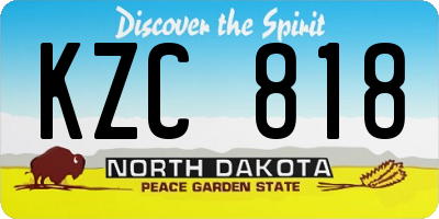 ND license plate KZC818