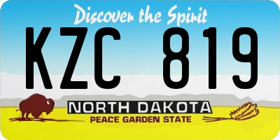 ND license plate KZC819