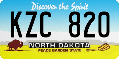 ND license plate KZC820