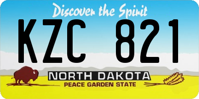 ND license plate KZC821