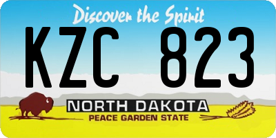 ND license plate KZC823