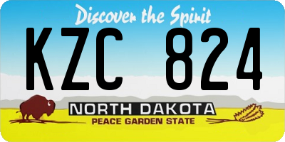 ND license plate KZC824